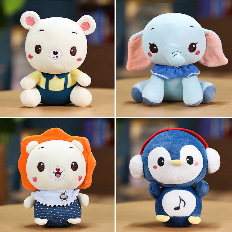 Super Cute 23cm Ear Elephant Earmuffs Penguins Lion White Bear Plush Baby Toys Stuffed Soft Cartoon Animlas PLushies Dolls