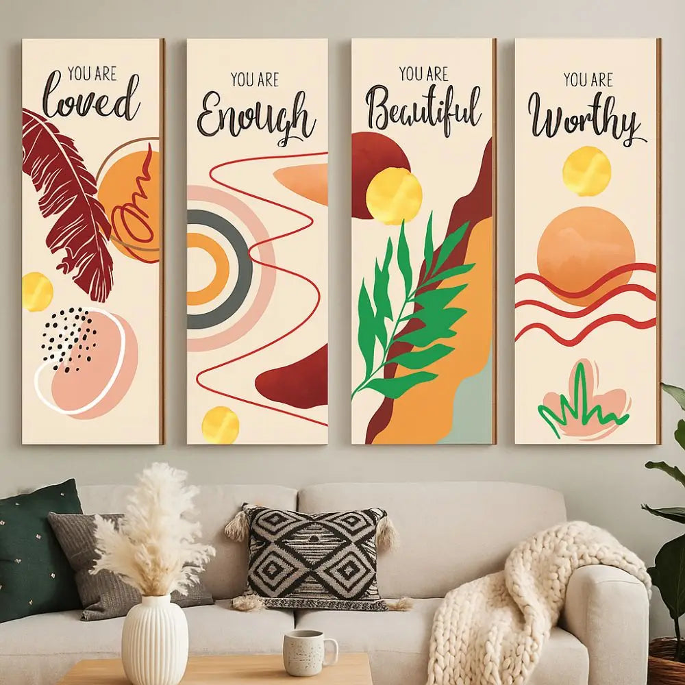 Inspirational Quotes Bohemian Abstract Hanging Sign Handmade Wall-mounting Wooden Wall Hanging Plate Artistic Decorative Panel
