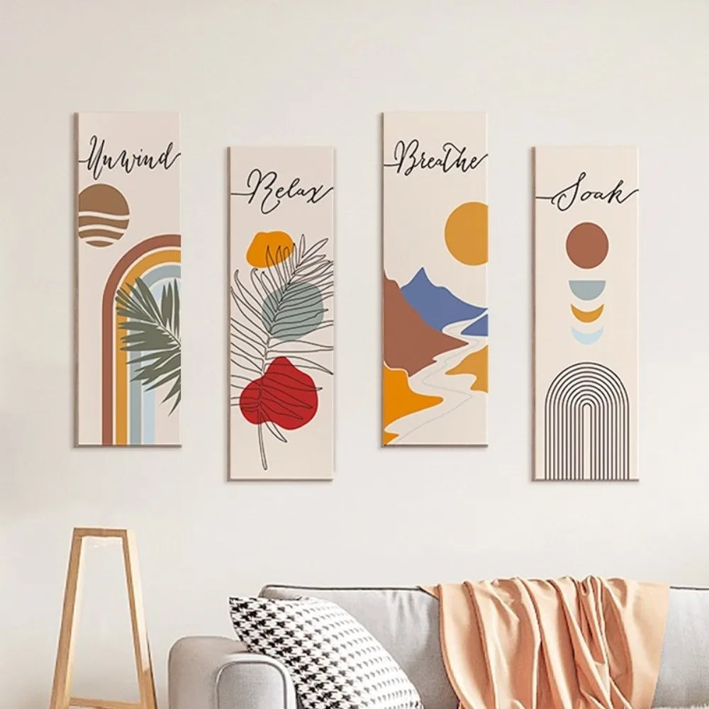 Inspirational Quotes Bohemian Abstract Hanging Sign Wall-mounting Artistic Wooden Wall Hanging Plate Handmade Decorative Panel
