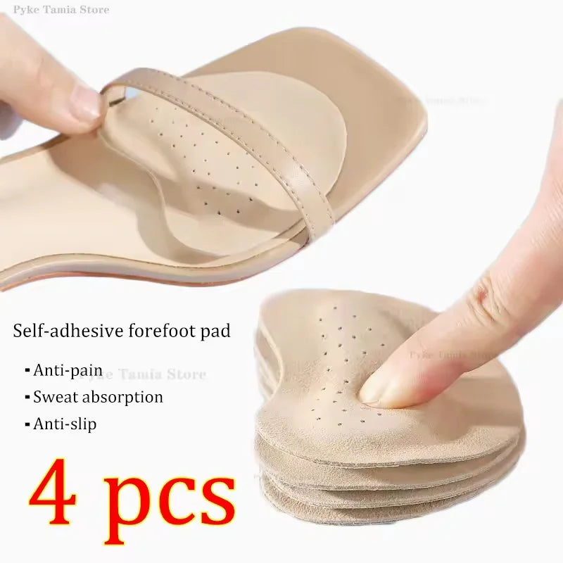 Sandals Anti-slip Stickers Leather Forefoot Pad Women High Heels Pain Relief Insert Insoles Toe Cushion Foot Care Shoes Pad