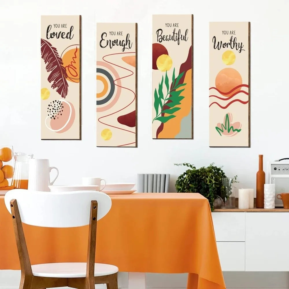Inspirational Quotes Bohemian Abstract Hanging Sign Wall-mounting Artistic Wooden Wall Hanging Plate Handmade Decorative Panel
