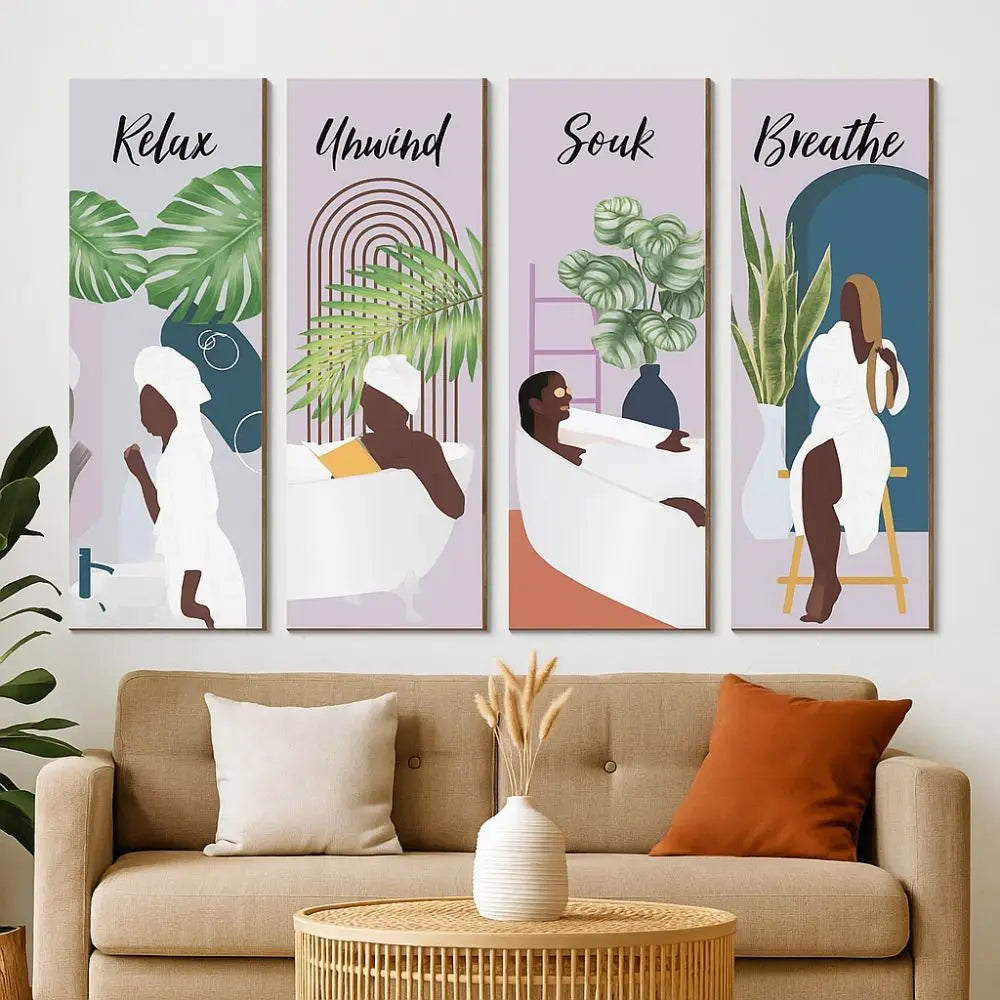 Inspirational Quotes Bohemian Abstract Hanging Sign Handmade Artistic Plant Leaf Pendant Wall-mounting Wooden Wall Hanging Plate